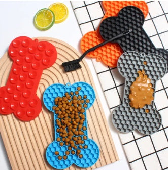 Bone-Shaped Silicone Lick Mat for Happy, Calm Dogs 🐾